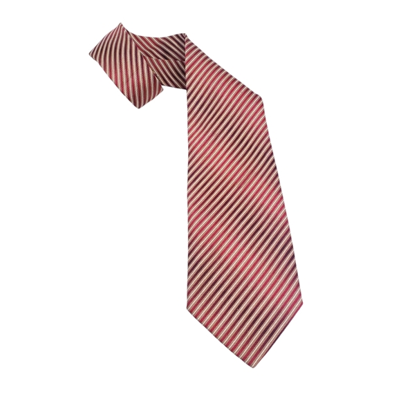 Gianni Versace Red Stripe Silk Tie with Medusa Logo - Picture 8 of 9